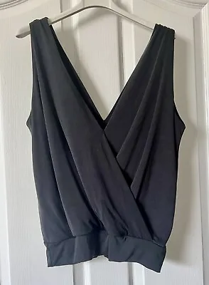 EUC Veronica M Surplice Tank Top With Band Black Size Small • $36