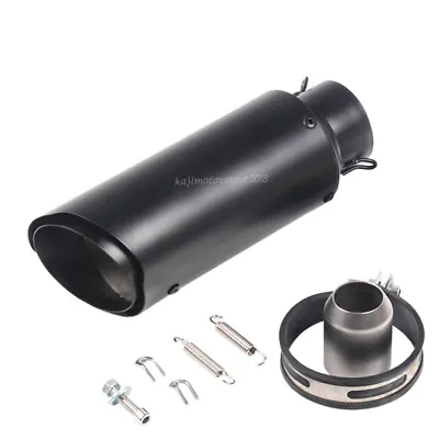 Universal Short Motorcycle Exhaust Muffler Tips Exhaust Muffler Pipe For 38-51mm • $34.19