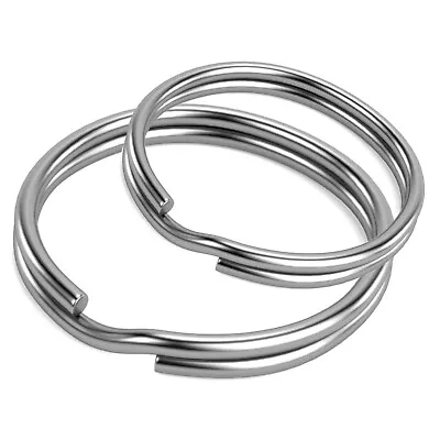 *CHOOSE SIZE* Silver Metal Split Rings Keyring Hoop Loop Jump Key Keys Splitring • £3.49