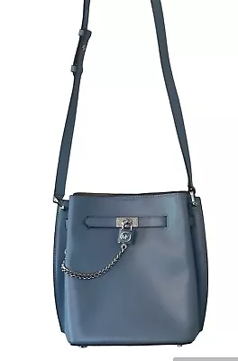 MICHAEL KORS Hamilton Legacy Medium Messenger Crossbody Bag Blue Adjustable • $79