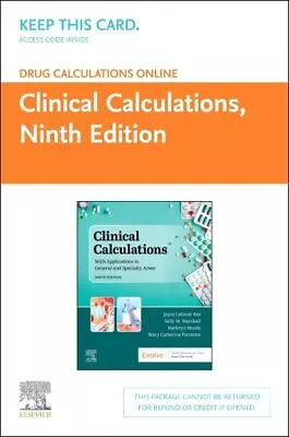 Drug Calculations Online For Kee/Marshall - Clinical Calculations Access Card... • $86.37