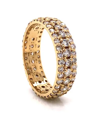 14K Solid Yellow Gold 2.33 Ct Natural Diamond MensWomens Eternity Ring VS1-2 G • $2250