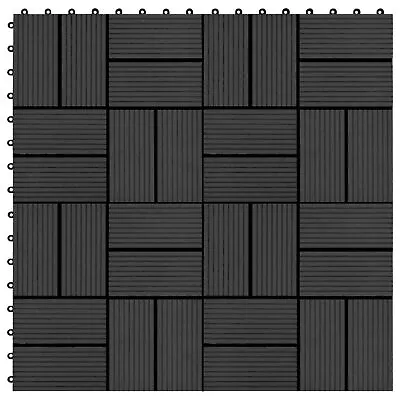 22 Pcs Decking Tiles 30x30  2 Sqm WPC Black Q4V1 • £143.66