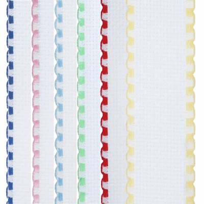 £5.49 • Buy Aida Blank Bookmarks 14 Count White Cross Stitch Fabric 18x5cm 7 X2  Colour Edge