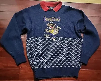 Vtg 90s MAUI AND SONS Wool Blue HAWAII GOLF SWEATER Shark Sweatshirt Sz Men's  • $25