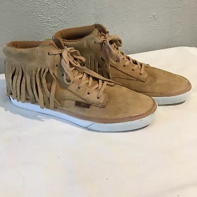 Radii Men's Size 8.5 Fringe Suede Leather Basic High-top Sneakers Shoes • $24.99