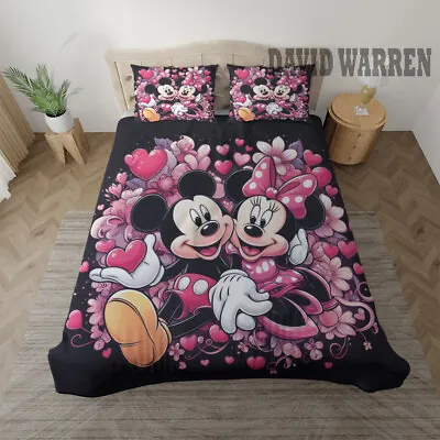 Mickey And Minnie Love Full Bedding Duvet Cover Set (4pcs) • $59.99