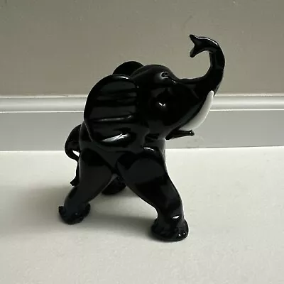 Murano Mcm Black Baby Elephant 5” Tall Chipped Tail Not Signed • $255