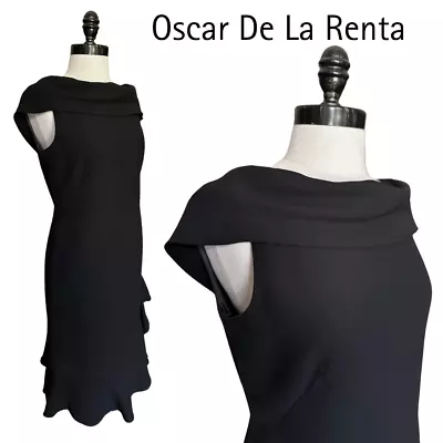 Oscar De La Renta Black Dress Cocktail Party Special Occasion Wedding Funeral • $52