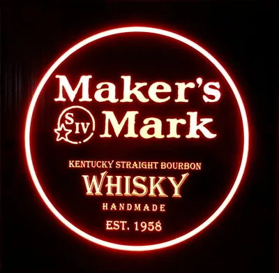 Makers Mark Whisky LED Sign Personalized Home Bar Pub Sign Lighted Non Neon • $65