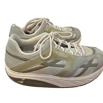 MBT M Walk Silver Fitness Toning Shoe White/green Size 9 • $39