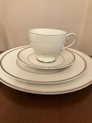 Mikasa Cameo Platinum Fine China Dinner 5 Piece Set Service For 12 • $360