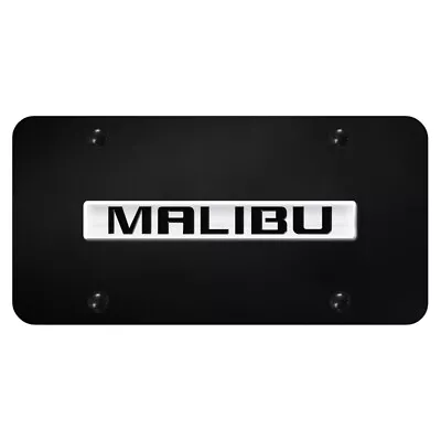 Chrome Name On Black License Plate - Officially Licensed For Chevrolet Malibu • $66.95