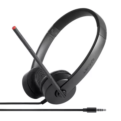 Lenovo Stereo Analog Headset Wired Head-band Office/Call Center Black - 4XD0K... • £30.47