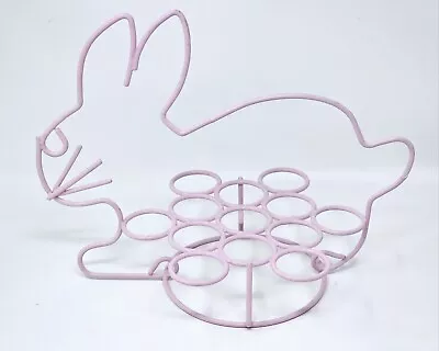 Pink Easter Rubber Coated Metal Easter Egg Holder Bunny Rabbit Home Decor  • $22.99