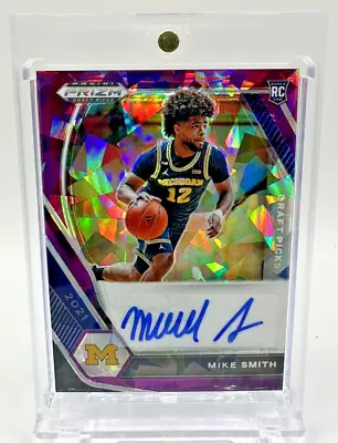 2021-22 Panini Prizm Draft Picks Purple Ice /99 Mike Smith #DP-MSM Auto Michigan • $6.49