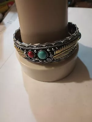 Vintage Native Southwest Turquoise Cuff Bracelet • $6