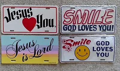 Lot Of 4 Christian God Jesus Loves You Auto Car Vanity License Tag Plates New • $21.95