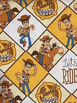 £9.99 • Buy Disney Toy Story Woody Licensed Fabric 100% Cotton Craft Quilting 44” Wide
