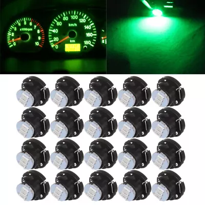 20x Green 12mm T5/T4.7 Neo Wedge 3SMD LED AC Climate Instrument Cluster Lights • $9.89