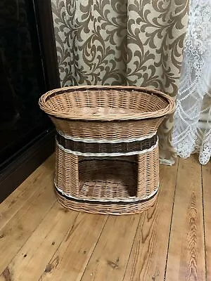 £87.95 • Buy Woven Basket Willow Cat House Lover Dog Wicker Pet Carrier Rattan Cat Bed