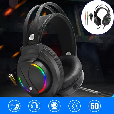 Gaming Headset For Xbox One PS4 PS5 Nintendo Switch & PC 3.5mm Mic Headphones AU • $36.54