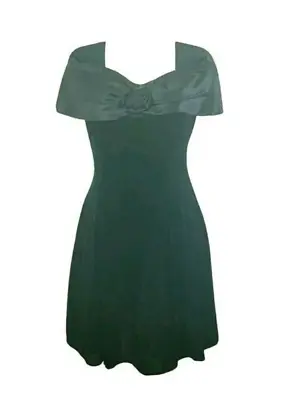 ILGWU Union Made Midi A-Line Dress Womens Juniors Size 5 Black Formal Vintage • $33
