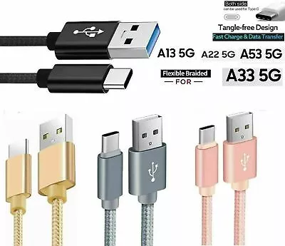 For Samsung A13 4G A53 5G A33 Type C Phone Charging Cable Fast Charger Lead Wire • £2.71