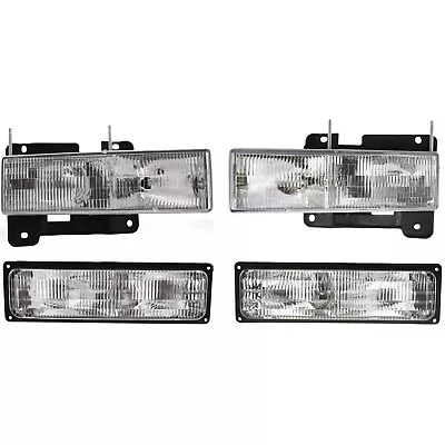 Headlights Headlamps & Parking Corner Signal Light Set Kit For Chevy GMC Truck • $58.98