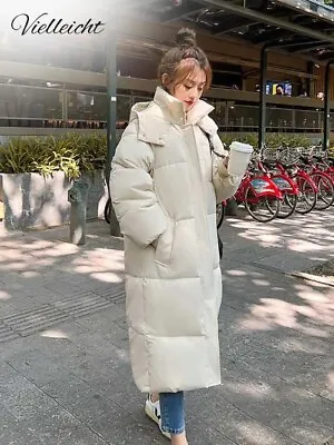 Korean Jacket Women Winter Parkas Solid Hooded Thicken Warm Female SnowWear Coat • $152.26