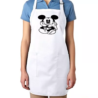 Apron Full Length With Pockets Custom Gift Mickey Mouse Classic Cartoon Print • $24.30