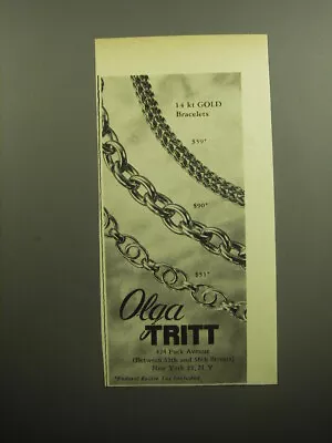 1958 Olga Tritt Jewelry Advertisement - 14 Kt Gold Bracelets • $19.99