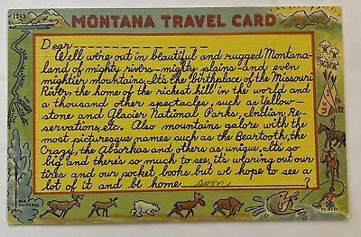 Vintage Postcard “Montana Travel Card” • $7.75