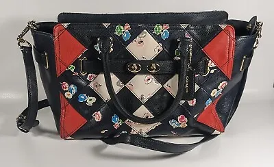 Coach Swagger Patchwork Carryall Floral Multi-Color Satchel Bag F38210 • $99