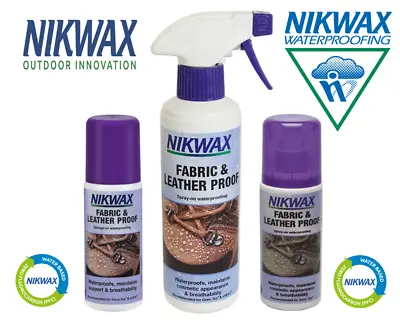 Nikwax Fabric & Leather Proof Spray / Sponge Waterproofing Care Walking Boots • £8.75