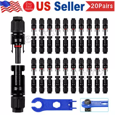 20Pairs Solar Cable Connectors 4mm-6mm 30Amp Waterproof Solar Panel Wire Joiners • $24.59