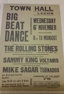 £4 • Buy A4 The Rolling Stones Featured Repro Poster 1963 Leeds