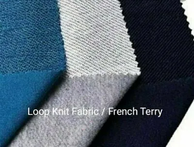 £5.99 • Buy Cotton Knit Loopback Jersey French Terry Material Stretch Craft Dress Fabric 58 