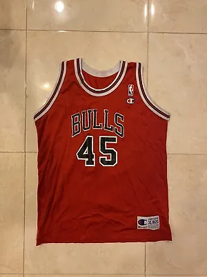 $8.50 • Buy Champion Youth Jersey Chicago Bulls Michael Jordan #45 NBA Size XL Vintage Red