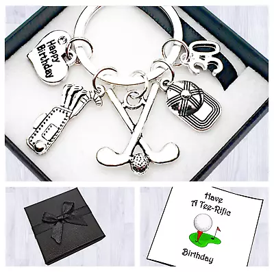 £4.99 • Buy 60th. 65th. 70th. 80th Birthday Gift. Golf. Keyring. Round Keyring