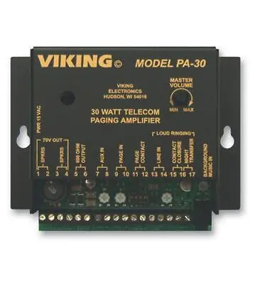 Viking Electronics PA-30 Viking 30 Watt Telecom Paging Amp • $265.98