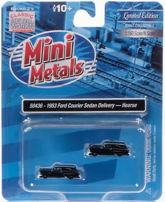 Classic Metal Works 50436 N Scale 1953 Ford Hearse (Pack Of 2) • $22.95