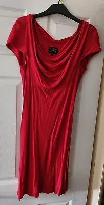 £40 • Buy Vivienne Westwood Anglomania Black Label Draped Dress Size XL UK12/14 EU42 Red 