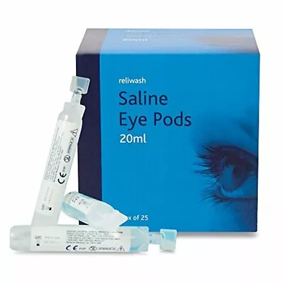 Reliwash Saline Eye Wash Pods 25 X 20ml • $31.32