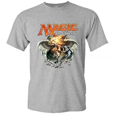 MTG Magic The Gathering Video Game Logo Men's Grey T-Shirt Size S-5XL • $20.98