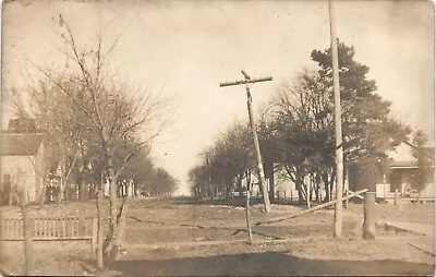 MERIDEN OH SIDE STREET VIEW Original Real Photo Postcard Rppc OHIO C1910 • $20