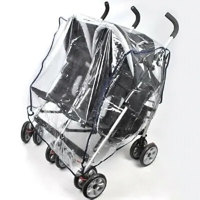 Kids Transparent Universal Double 360 Stroller Rain Cover Side CS Sittin • £11.56