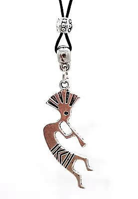 Kokopelli Man Native American Fertility Pendant Beaded Cord Necklace Ethnic • £5.95