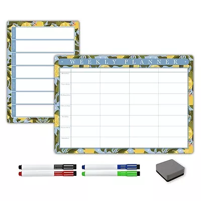 £7.95 • Buy Magnetic Weekly Planner, Dry Wipe Fridge Whiteboard Or Dry Erase Calendar Board