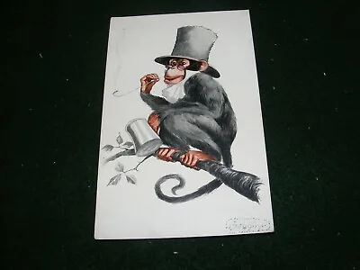 Vintage Postcard Art Inter-art Monk Series Chimpanzee Monkey Humour Animals • £2.25